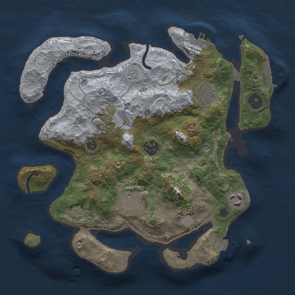 Rust Map: Procedural Map, Size: 3000, Seed: 1698411598, 13 Monuments