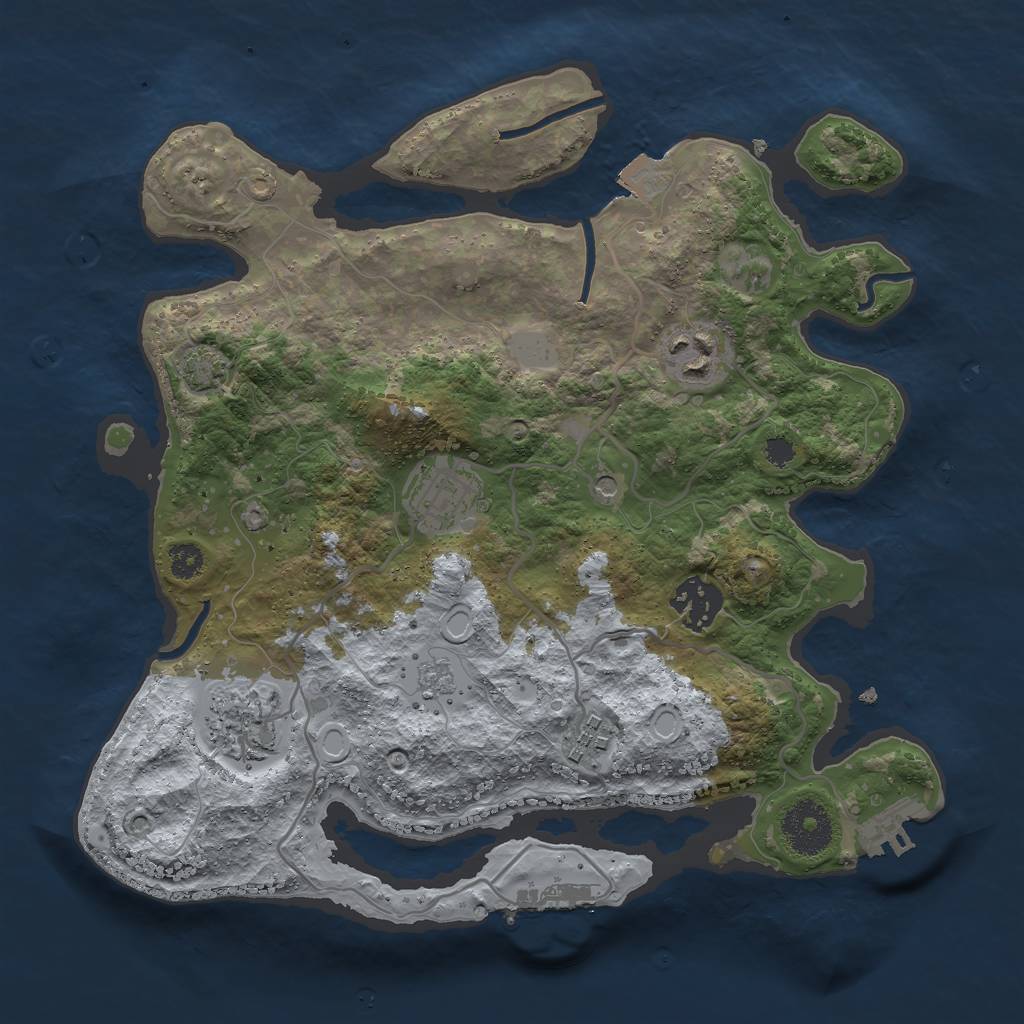 Rust Map: Procedural Map, Size: 3000, Seed: 10115744, 13 Monuments
