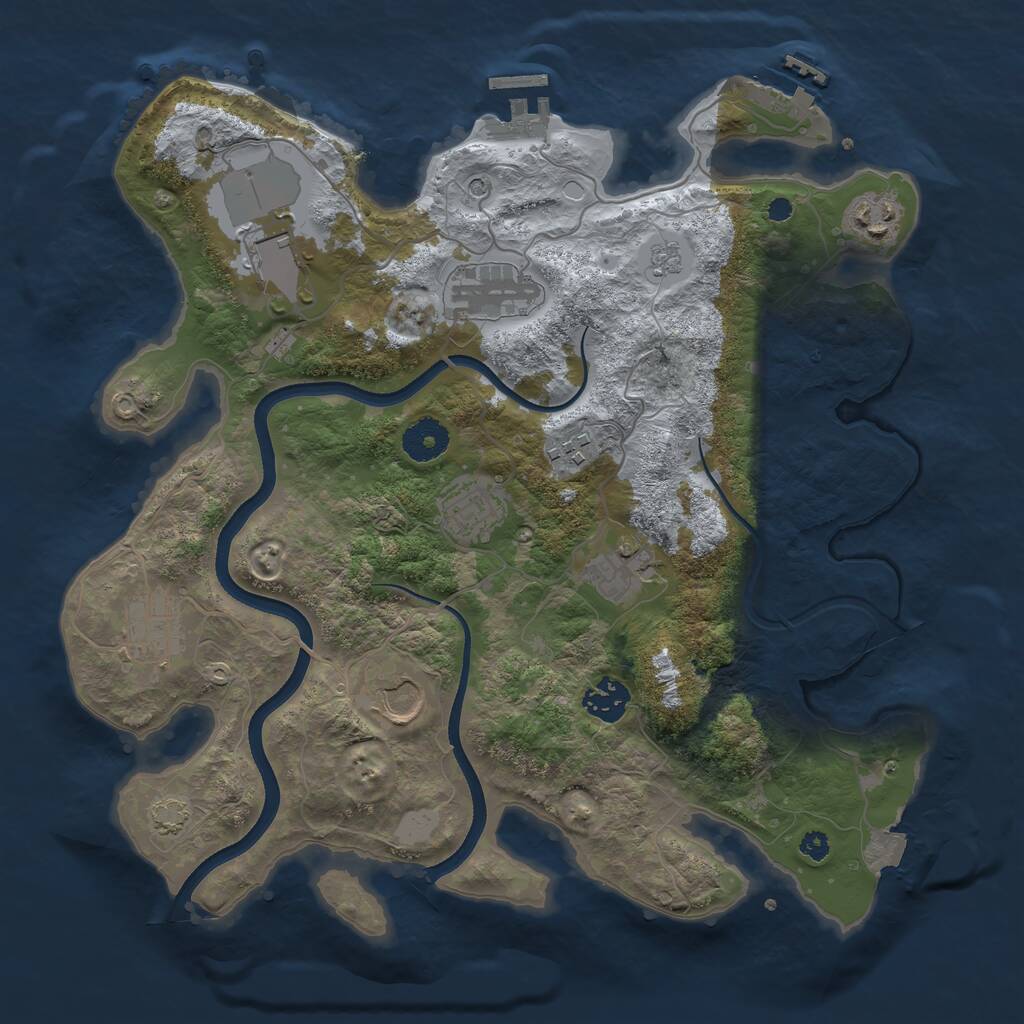 Rust Map: Procedural Map, Size: 3500, Seed: 468353055, 15 Monuments