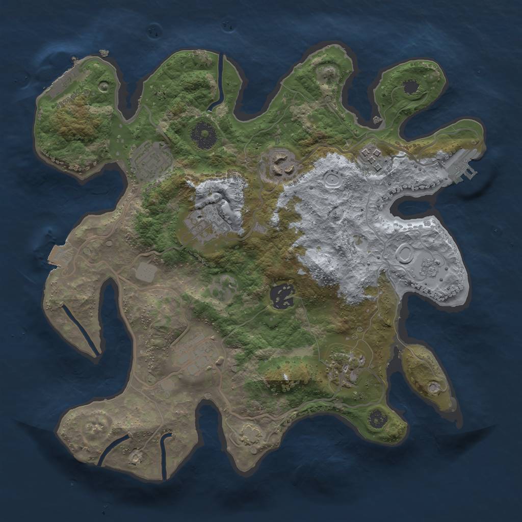 Rust Map: Procedural Map, Size: 3000, Seed: 656020491, 14 Monuments
