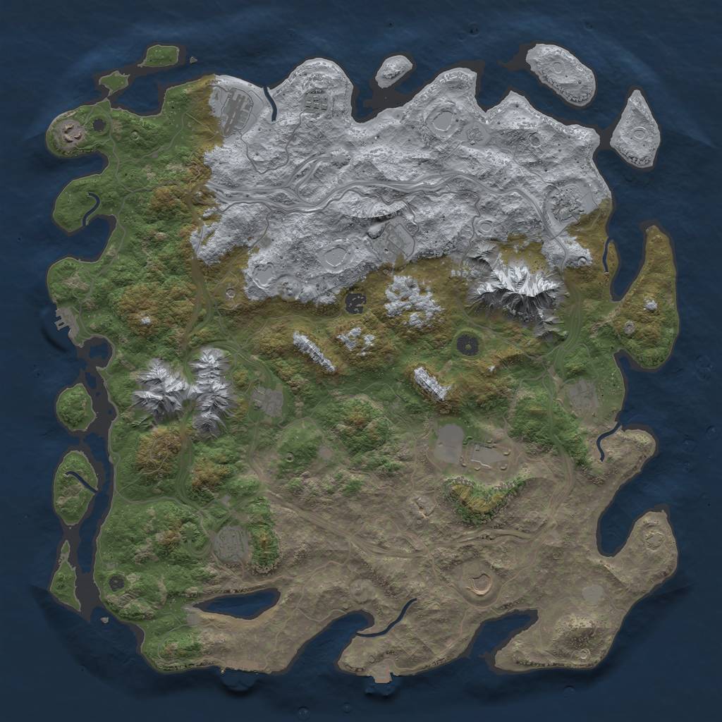 Rust Map: Procedural Map, Size: 5000, Seed: 926887545, 19 Monuments