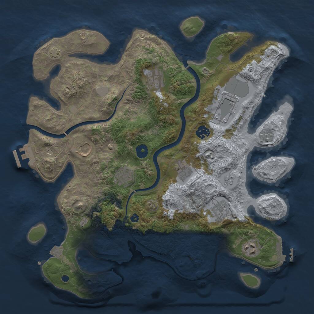 Rust Map: Procedural Map, Size: 3600, Seed: 62755850, 15 Monuments