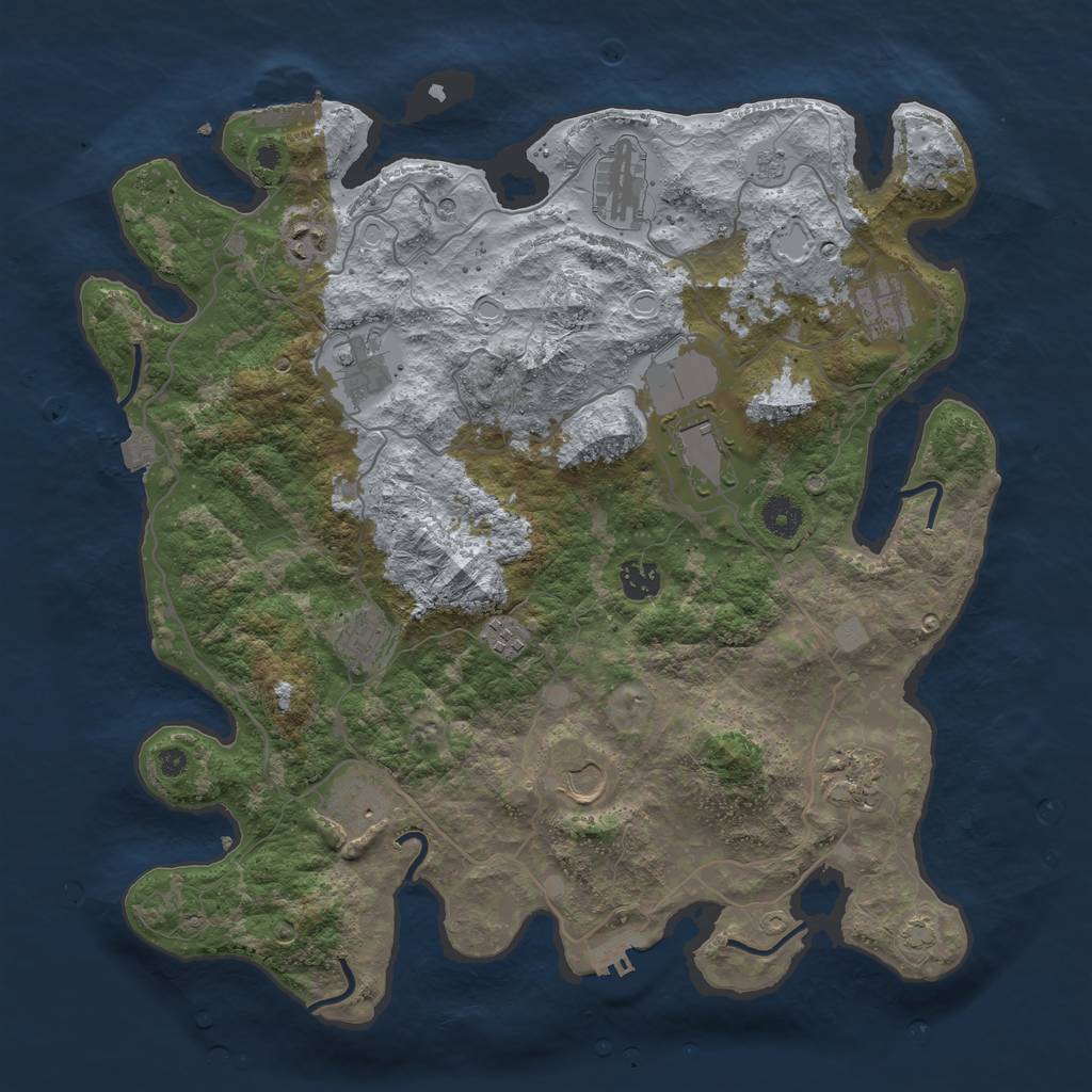 Rust Map: Procedural Map, Size: 4000, Seed: 322217084, 19 Monuments
