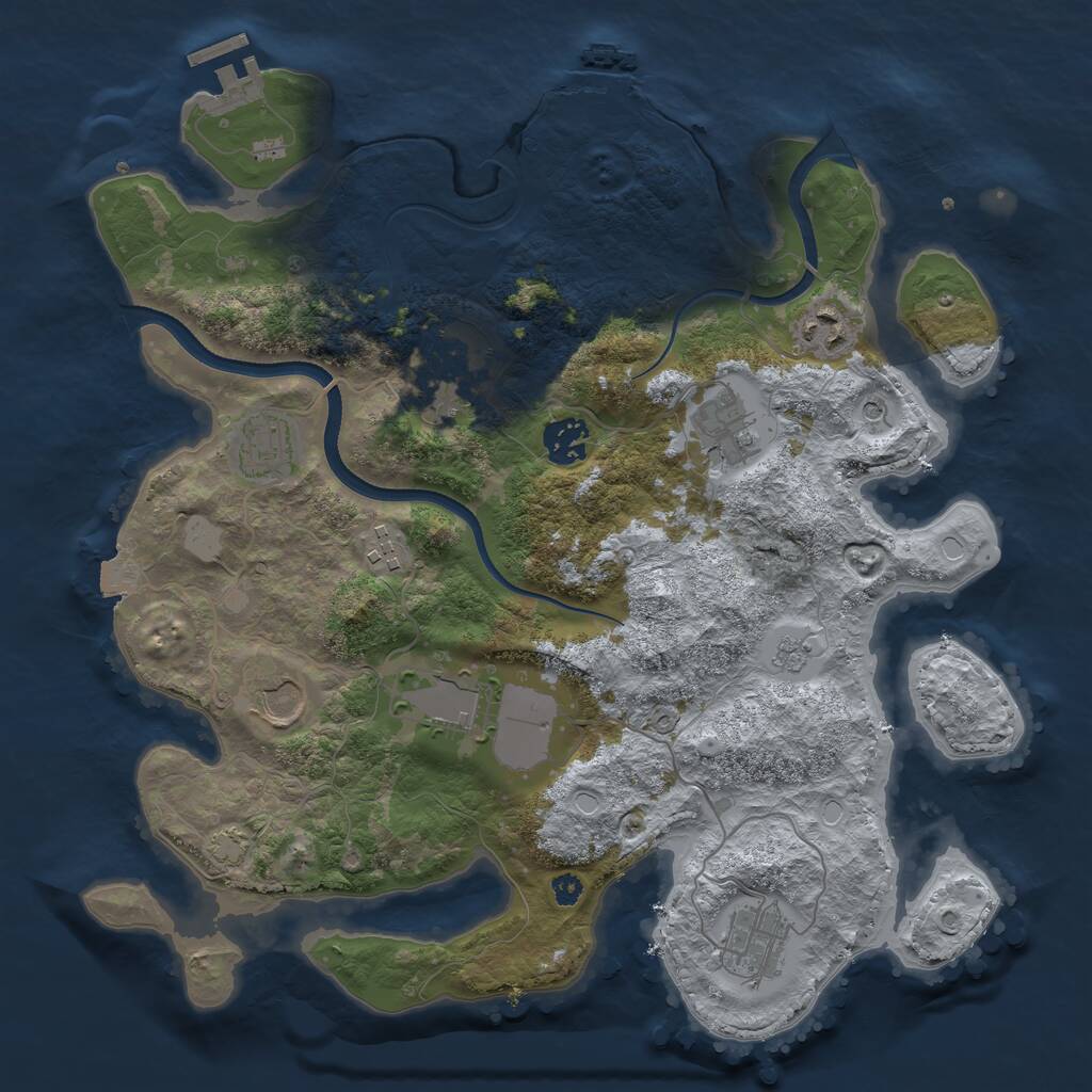 Rust Map: Procedural Map, Size: 3500, Seed: 1999192019, 15 Monuments