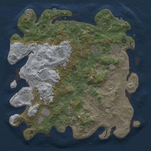 Thumbnail Rust Map: Procedural Map, Size: 4500, Seed: 121111, 19 Monuments