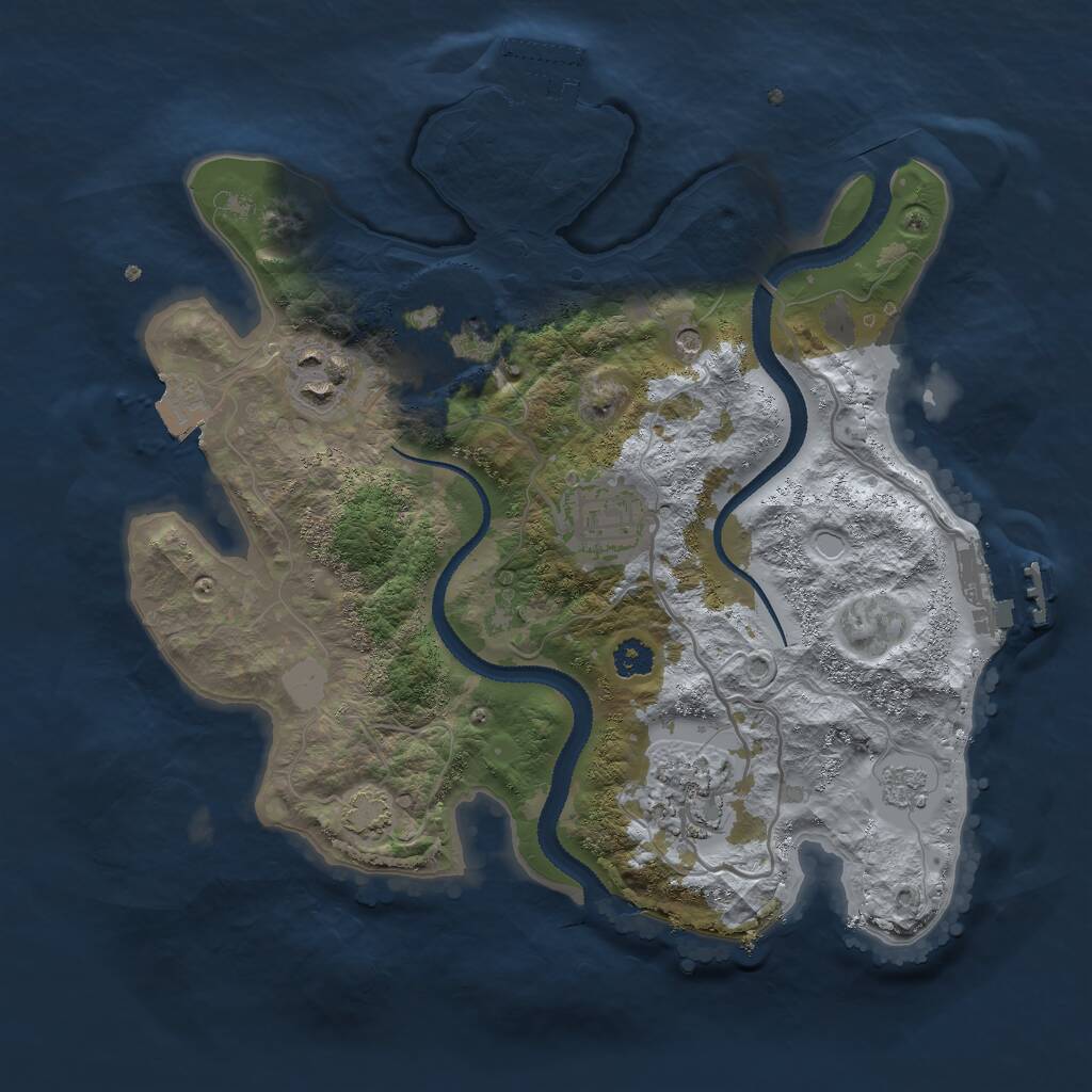 Rust Map: Procedural Map, Size: 2750, Seed: 449504350, 10 Monuments