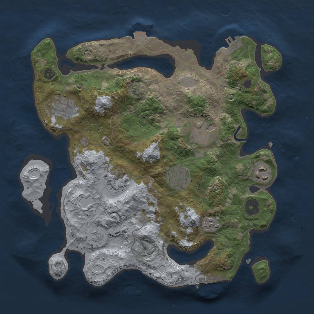 Rust Map: Procedural Map, Size: 3000, Seed: 55969646, 13 Monuments