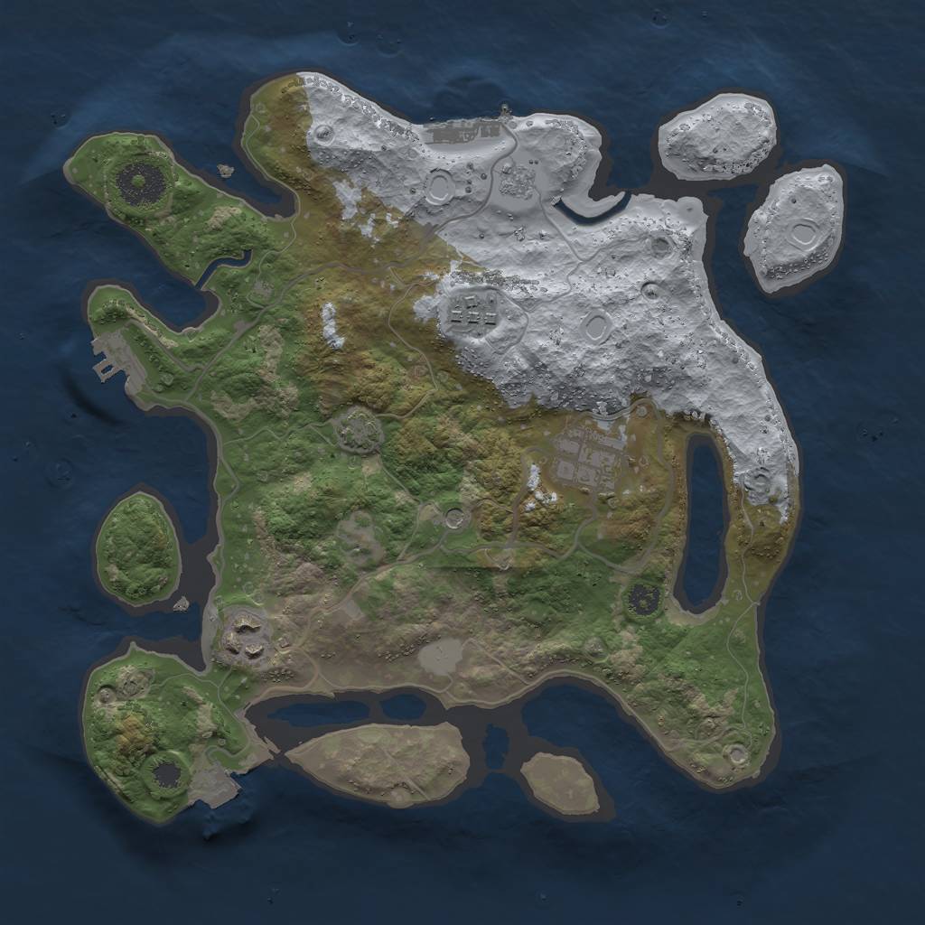 Rust Map: Procedural Map, Size: 3000, Seed: 512351, 11 Monuments