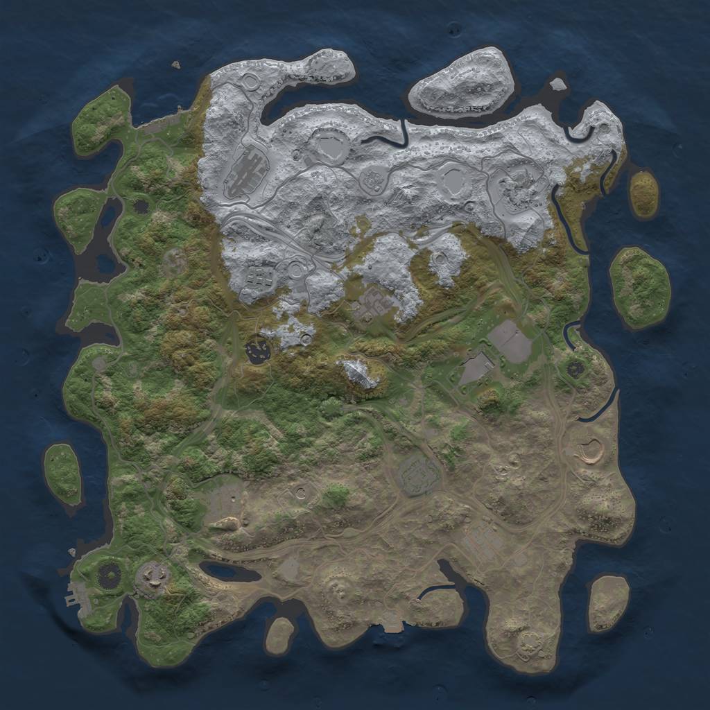 Rust Map: Procedural Map, Size: 4250, Seed: 1159857339, 19 Monuments