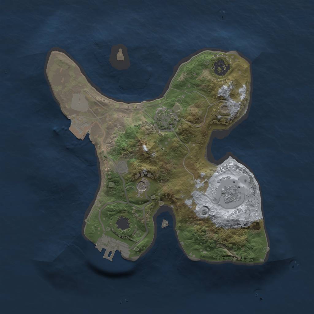 Rust Map: Procedural Map, Size: 2000, Seed: 1740098416, 7 Monuments