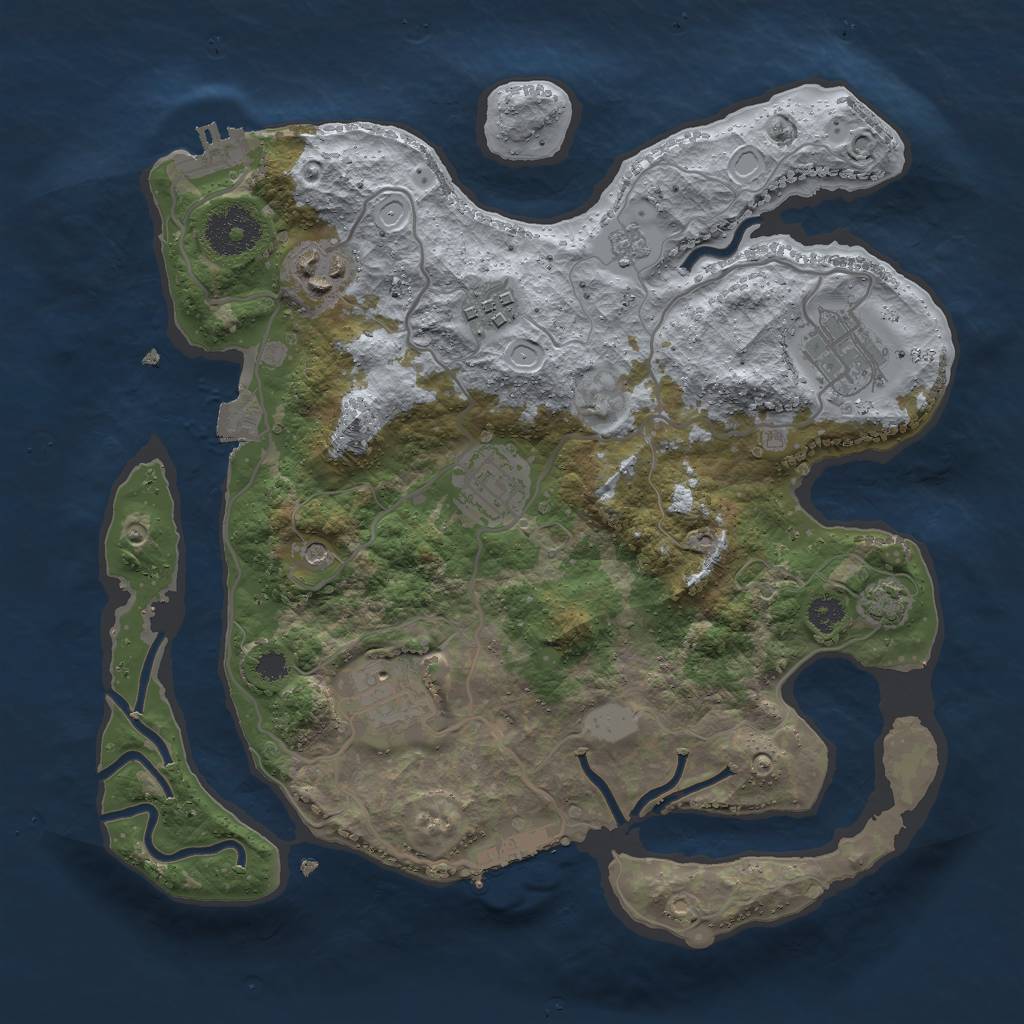 Rust Map: Procedural Map, Size: 3000, Seed: 1170948130, 13 Monuments