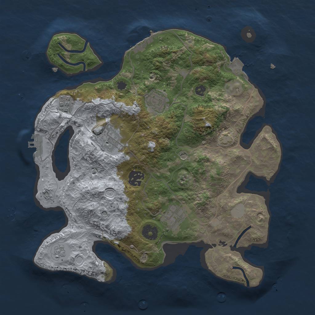 Rust Map: Procedural Map, Size: 3000, Seed: 123456978, 13 Monuments