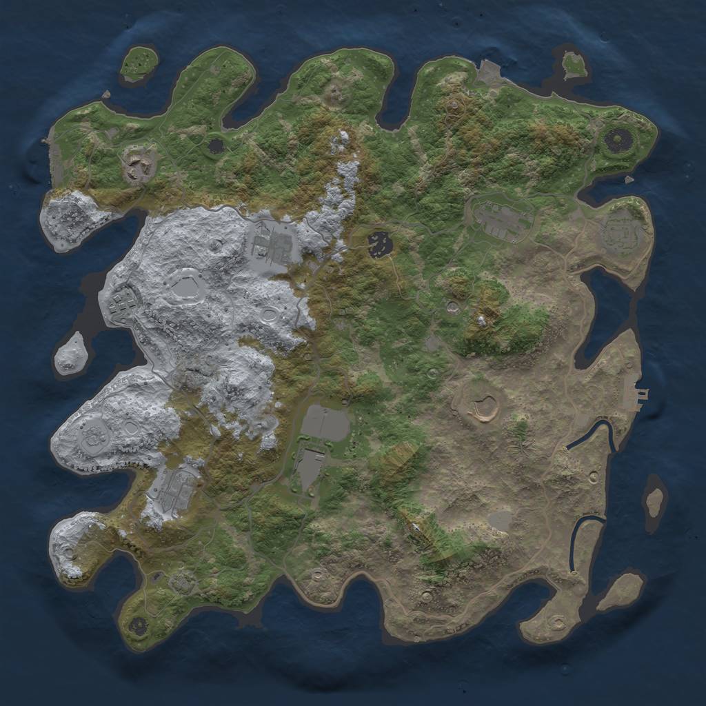 Rust Map: Procedural Map, Size: 4000, Seed: 121111, 17 Monuments