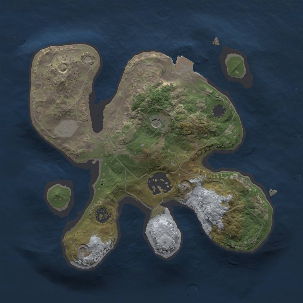 Rust Map: Procedural Map, Size: 2000, Seed: 1661068472, 5 Monuments