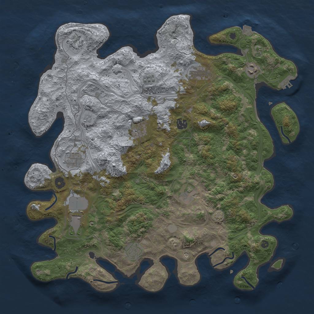 Rust Map: Procedural Map, Size: 4250, Seed: 439159813, 17 Monuments