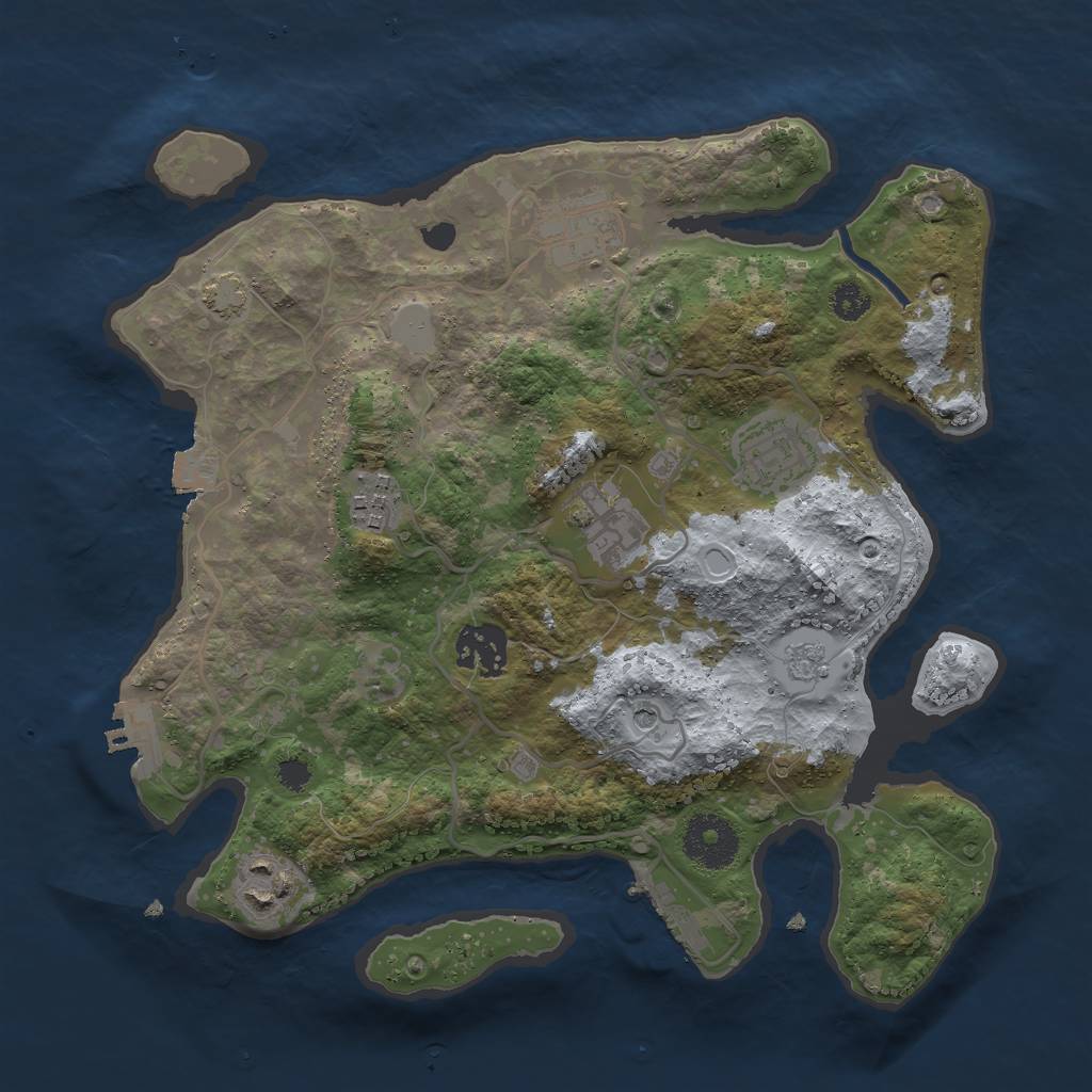Rust Map: Procedural Map, Size: 3000, Seed: 554131828, 14 Monuments