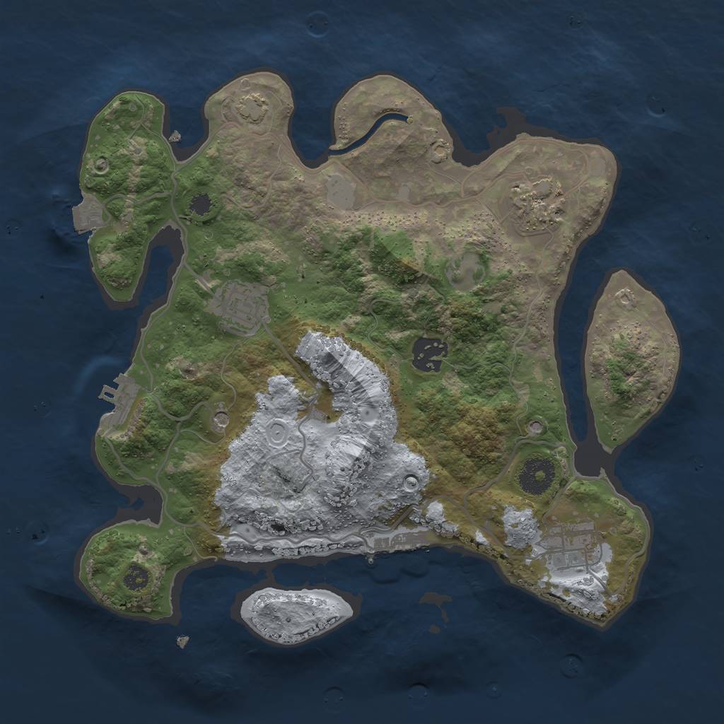 Rust Map: Procedural Map, Size: 3000, Seed: 877354431, 11 Monuments