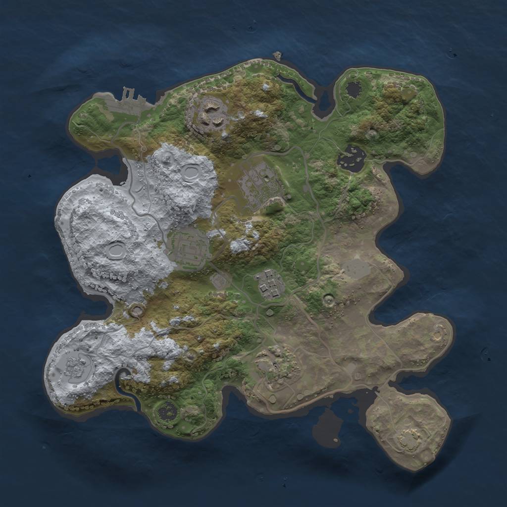 Rust Map: Procedural Map, Size: 2750, Seed: 1239129136, 12 Monuments