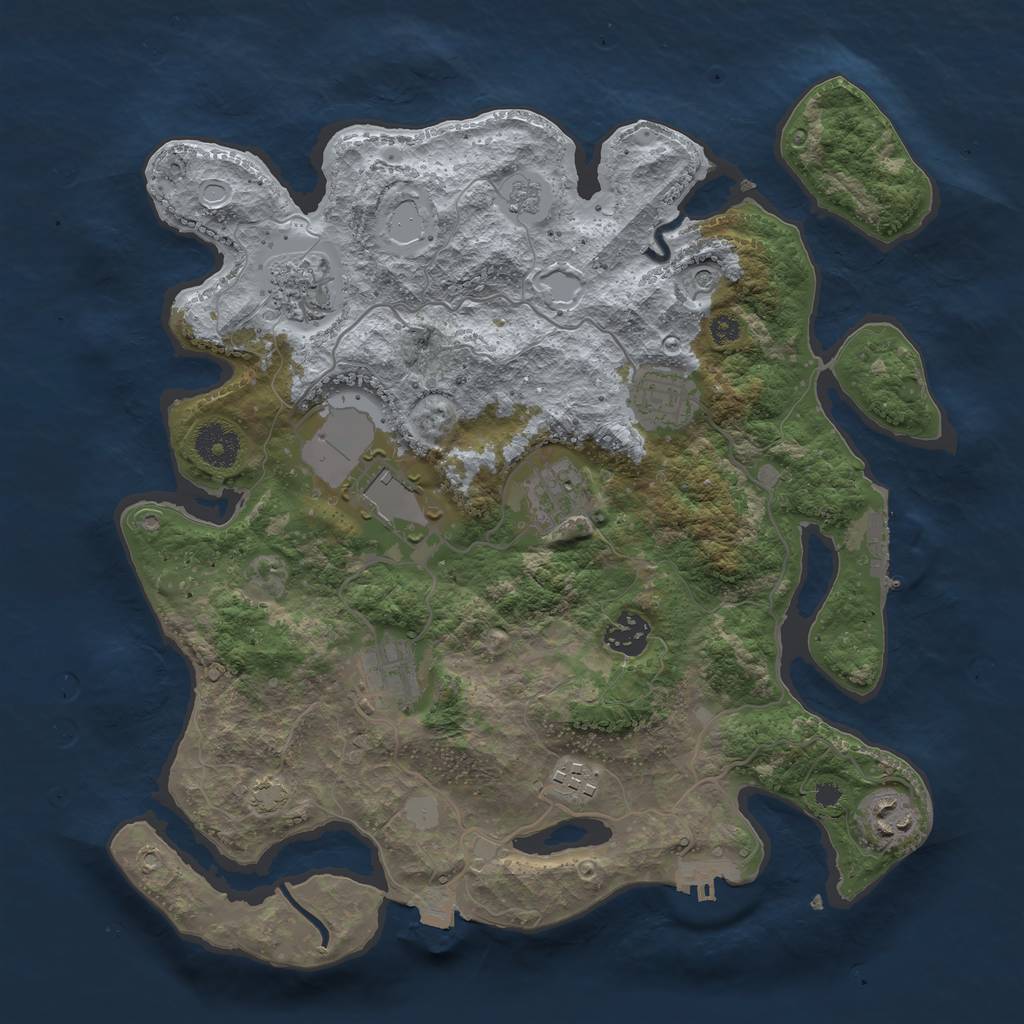 Rust Map: Procedural Map, Size: 3500, Seed: 655619812, 16 Monuments