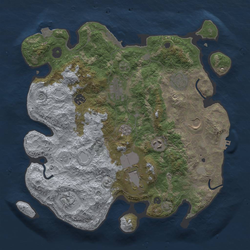 Rust Map: Procedural Map, Size: 3500, Seed: 506903053, 16 Monuments