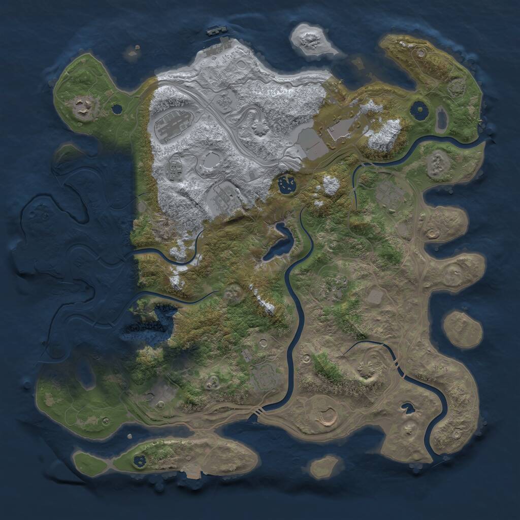 Rust Map: Procedural Map, Size: 4250, Seed: 491880626, 17 Monuments