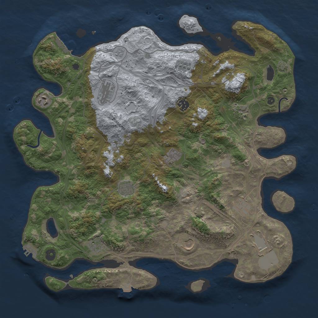 Rust Map: Procedural Map, Size: 4250, Seed: 491880626, 19 Monuments