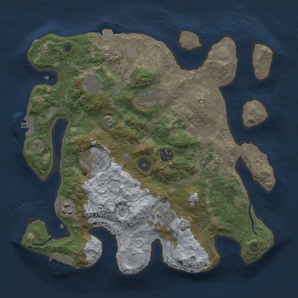 Rust Map: Procedural Map, Size: 3350, Seed: 82442866, 15 Monuments