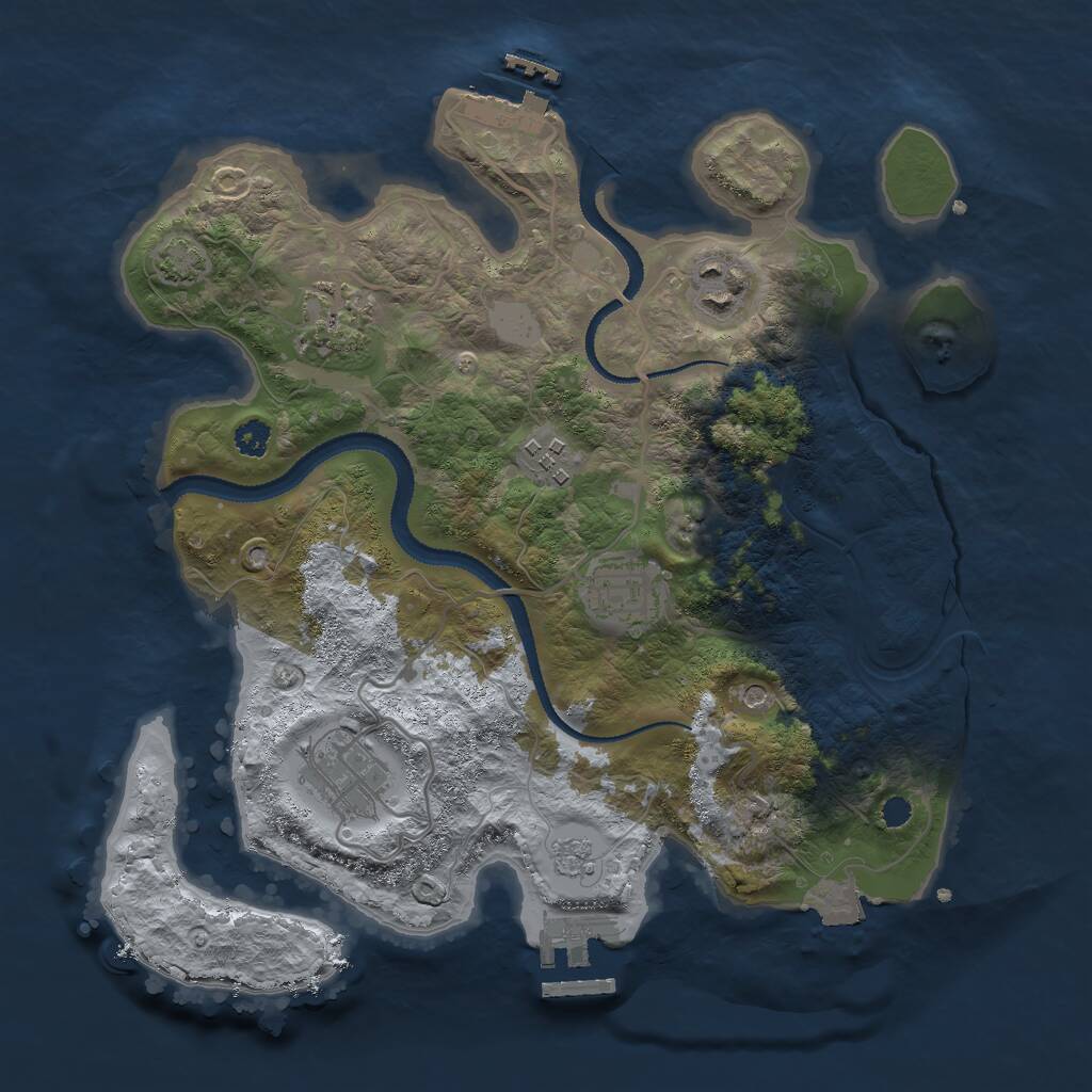 Rust Map: Procedural Map, Size: 3000, Seed: 210252751, 11 Monuments