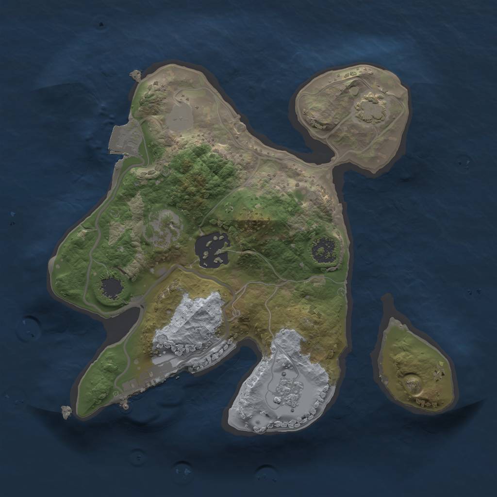 Rust Map: Procedural Map, Size: 2000, Seed: 1250140872, 7 Monuments