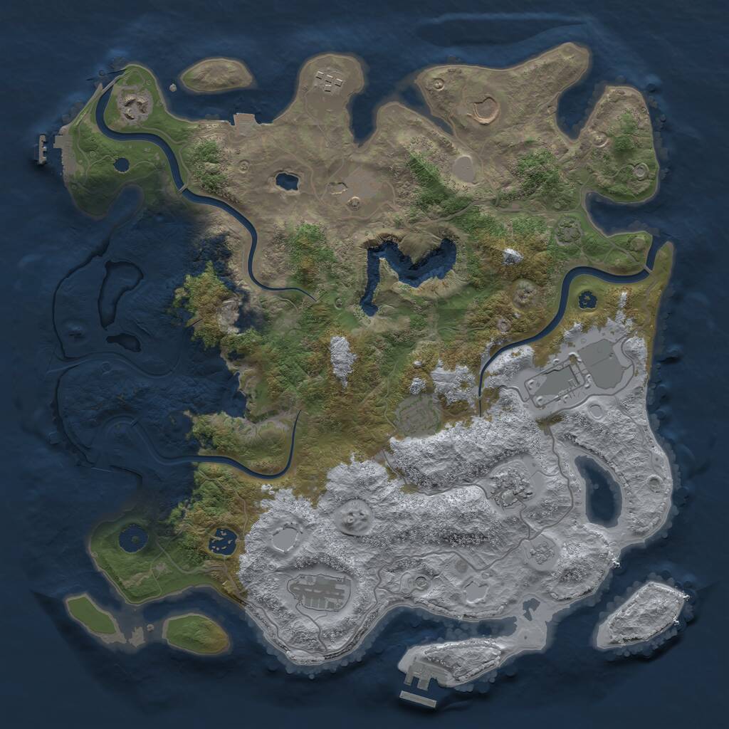 Rust Map: Procedural Map, Size: 4000, Seed: 130288169, 15 Monuments