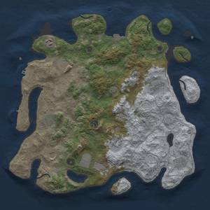 Thumbnail Rust Map: Procedural Map, Size: 3950, Seed: 47195155, 18 Monuments