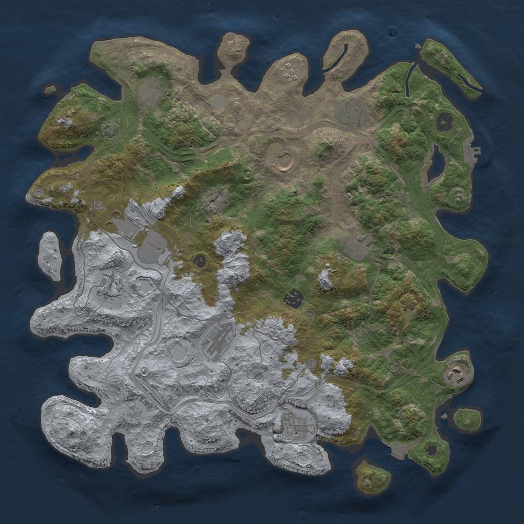 Rust Map: Procedural Map, Size: 4250, Seed: 1458385718, 18 Monuments