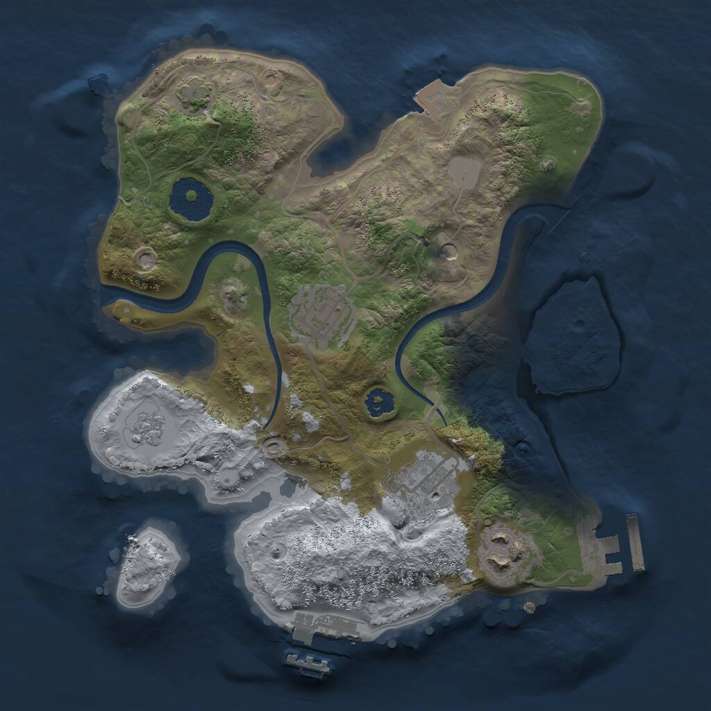 Rust Map: Procedural Map, Size: 2500, Seed: 474947754, 9 Monuments