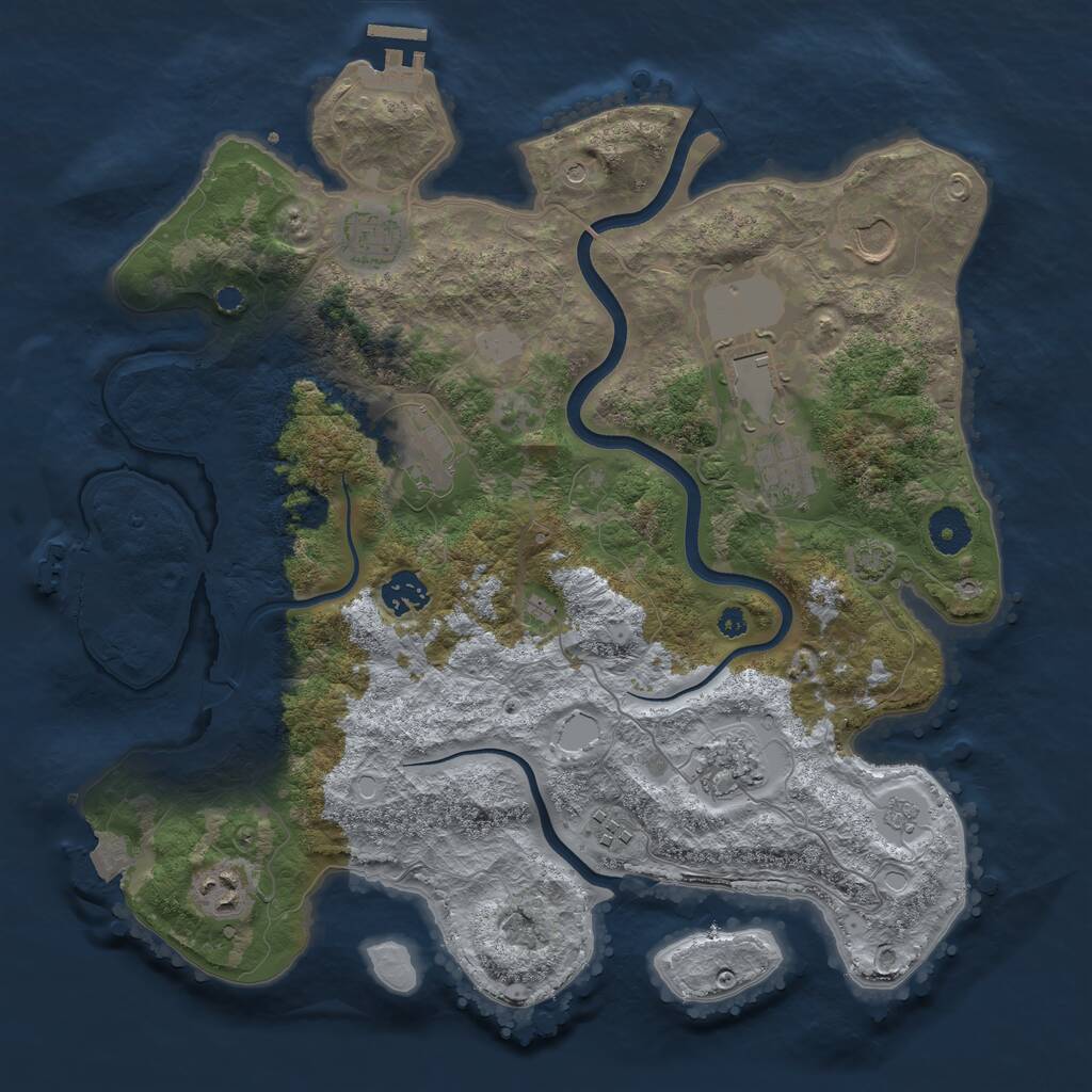 Rust Map: Procedural Map, Size: 3700, Seed: 40044462, 15 Monuments