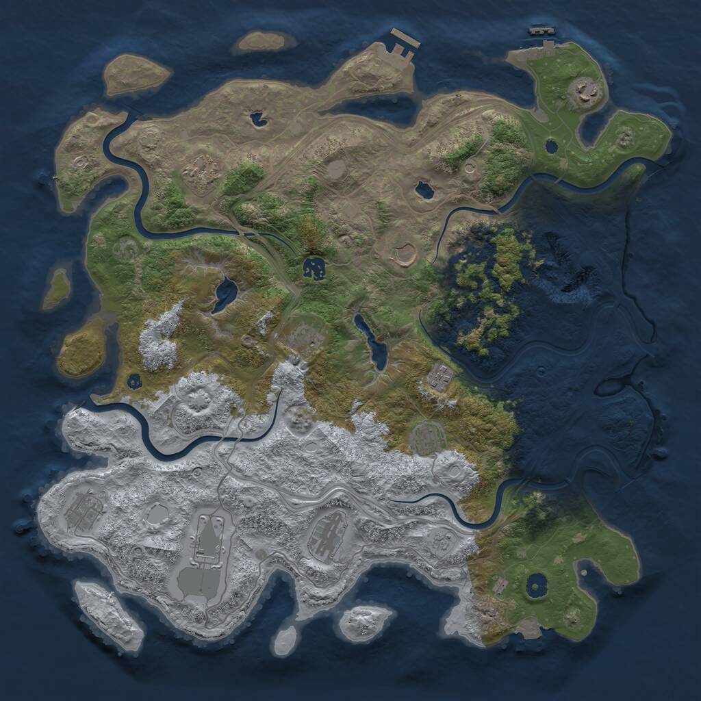 Rust Map: Procedural Map, Size: 4500, Seed: 1479704031, 16 Monuments