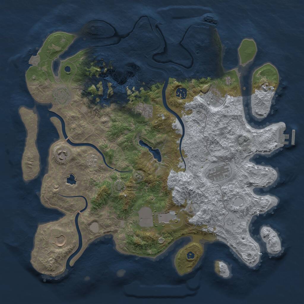 Rust Map: Procedural Map, Size: 4000, Seed: 11321, 15 Monuments