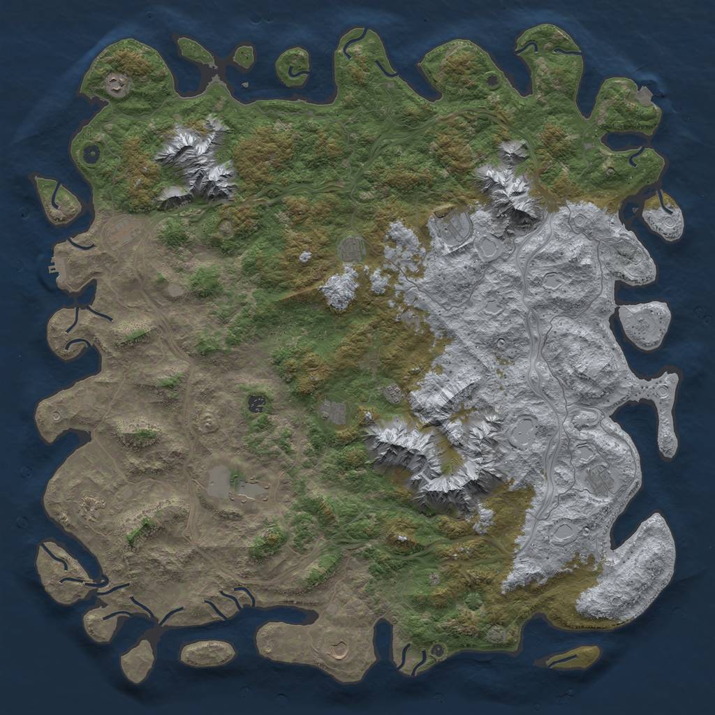 Rust Map: Procedural Map, Size: 6000, Seed: 912163303, 18 Monuments