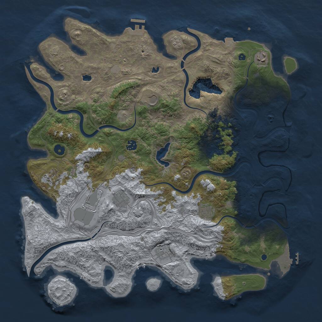 Rust Map: Procedural Map, Size: 4500, Seed: 784493838, 15 Monuments
