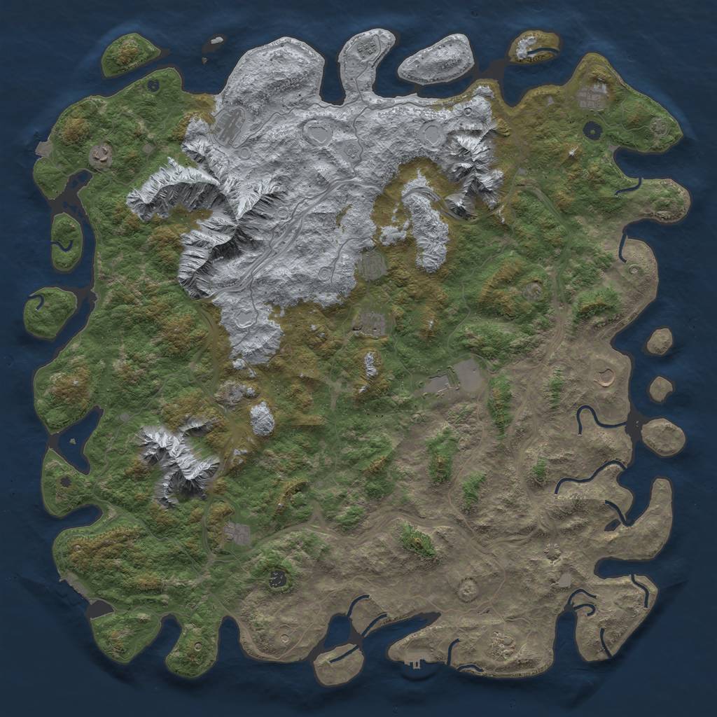Rust Map: Procedural Map, Size: 6000, Seed: 63842946, 19 Monuments