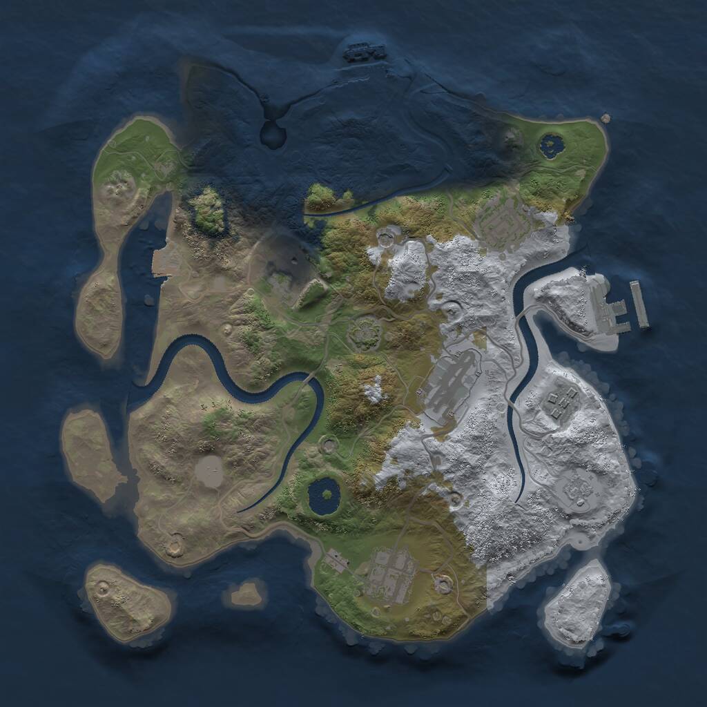 Rust Map: Procedural Map, Size: 3000, Seed: 9692510, 11 Monuments