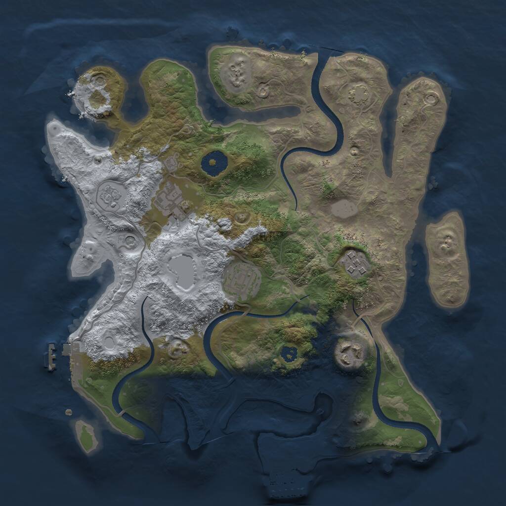 Rust Map: Procedural Map, Size: 3000, Seed: 369187362, 10 Monuments