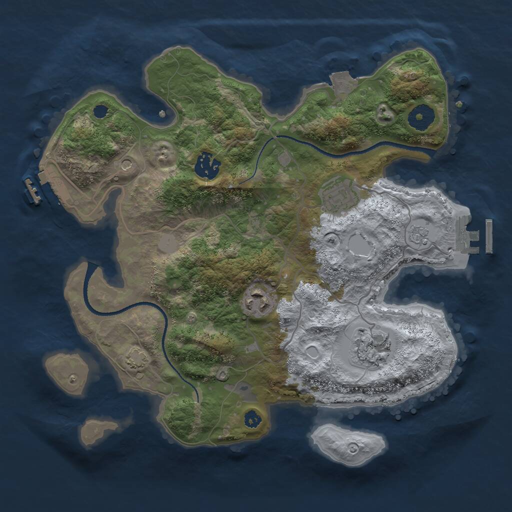 Rust Map: Procedural Map, Size: 3000, Seed: 1804806953, 10 Monuments