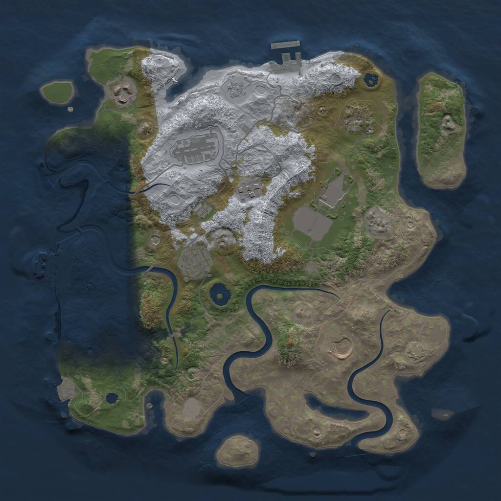 Rust Map: Procedural Map, Size: 3500, Seed: 1540051067, 13 Monuments