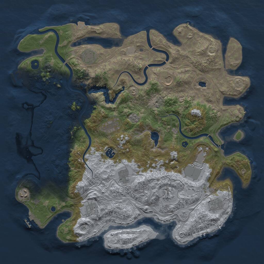 Rust Map: Procedural Map, Size: 4321, Seed: 1489761254, 17 Monuments