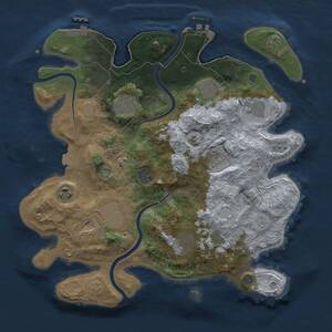 Thumbnail Rust Map: Procedural Map, Size: 3500, Seed: 1761649137, 16 Monuments