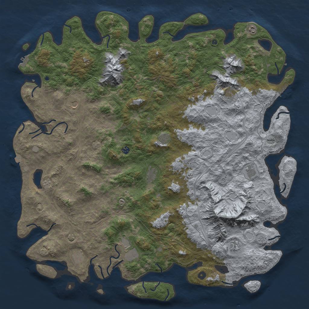 Rust Map: Procedural Map, Size: 6000, Seed: 62734988, 19 Monuments