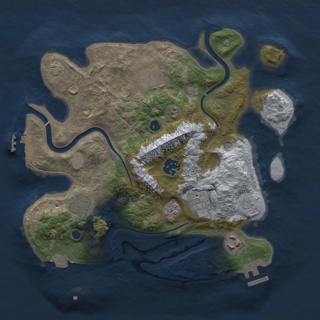 Rust Map: Procedural Map, Size: 3000, Seed: 1903570330, 12 Monuments