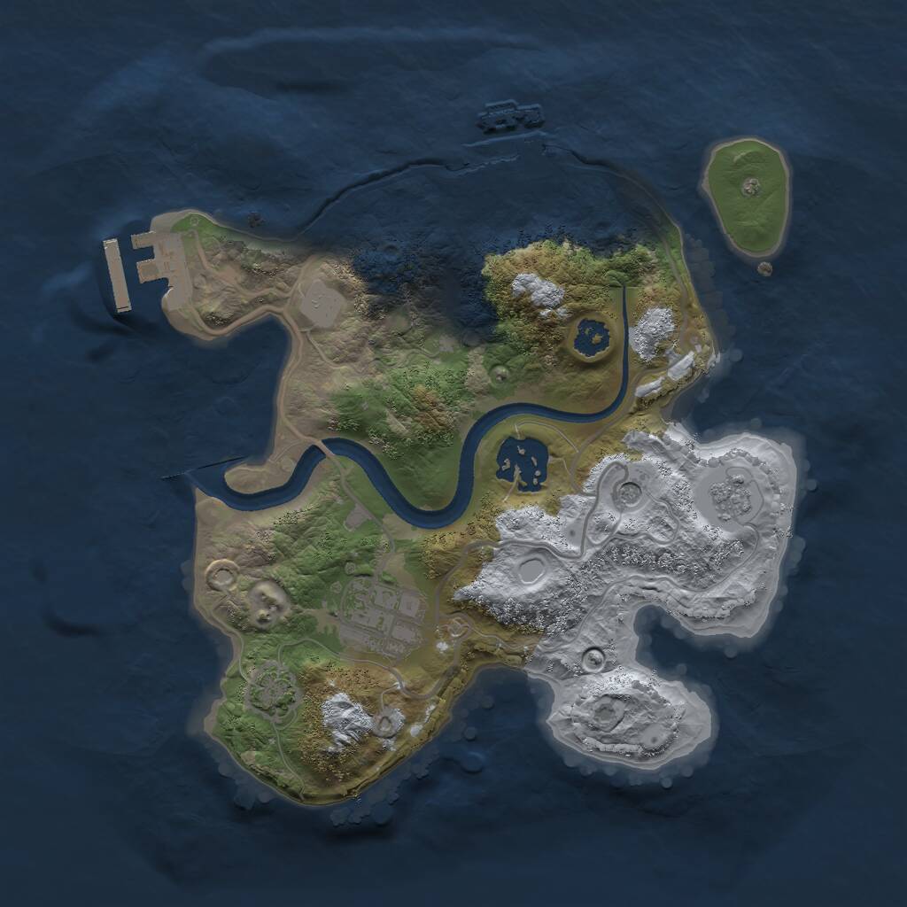 Rust Map: Procedural Map, Size: 2500, Seed: 571517186, 8 Monuments