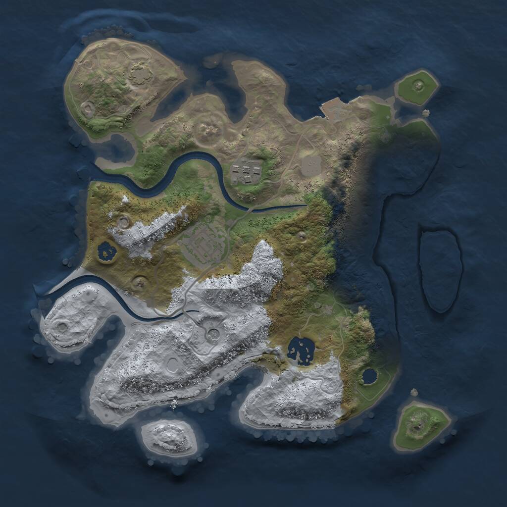 Rust Map: Procedural Map, Size: 2700, Seed: 2174369, 6 Monuments