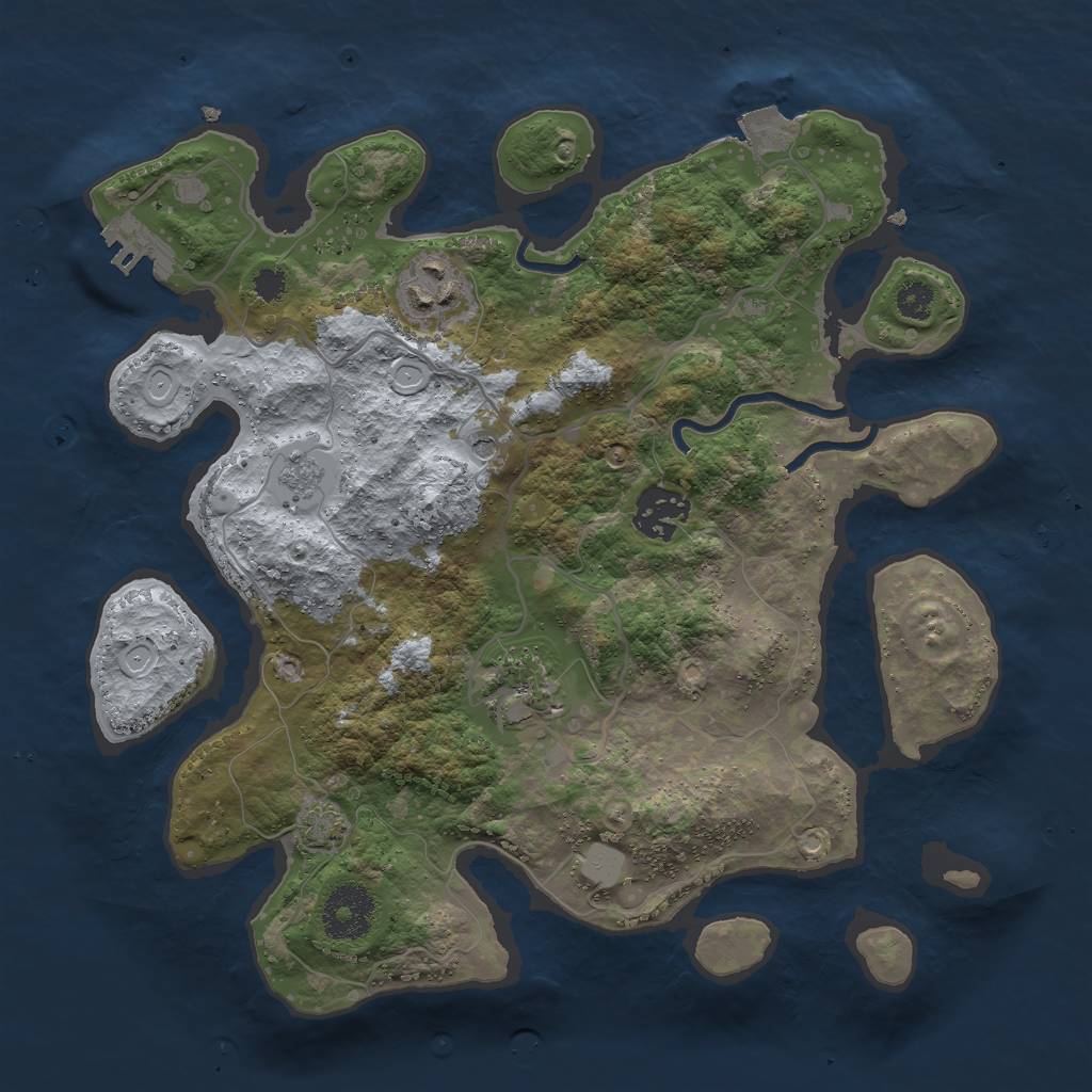 Rust Map: Procedural Map, Size: 3000, Seed: 1941085180, 10 Monuments